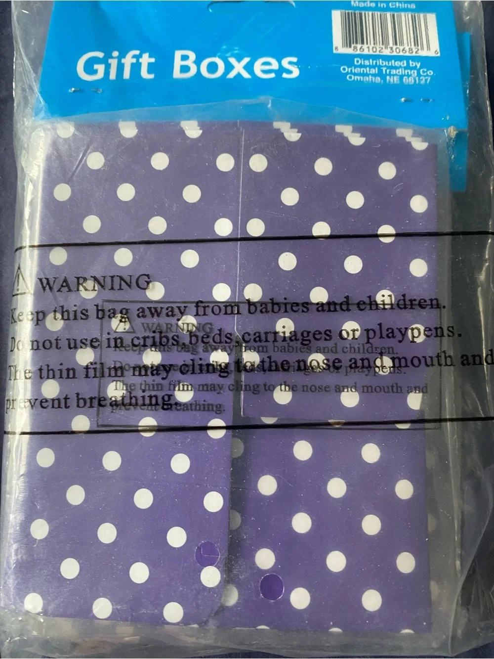 NWT Purple Party Small Gift Boxes- Polka Dot & Stripe